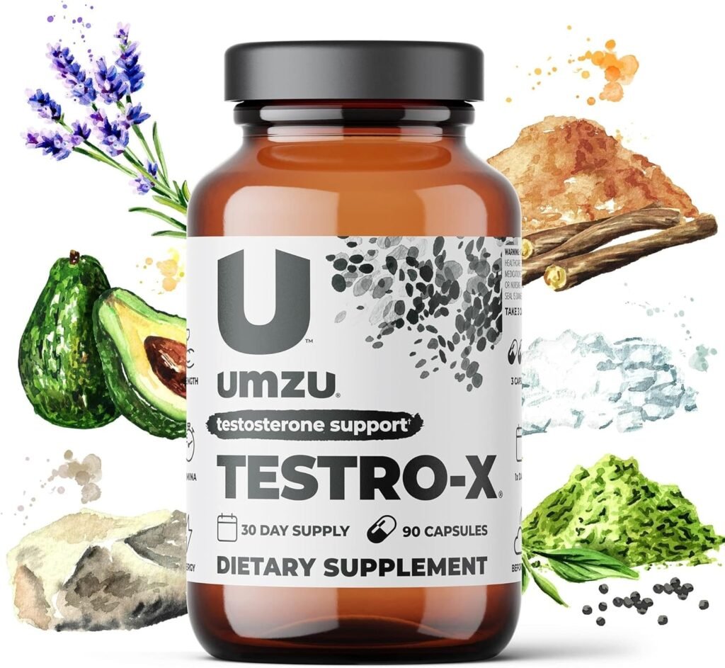 UMZU Testro-X - Testosterone Support Supplement to Support Healthy Testosterone Production, Blend of Vitamins, Minerals, and Herbs - (30 Day Supply 90 Capsules)