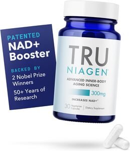 TRU NIAGEN Patented NAD+ Supplement for Anti Aging and Cell Regeneration, 300 mg Niagen, 30 Servings | Supports Cellular Energy, Brain, Muscle | Nicotinamide Riboside (NR)