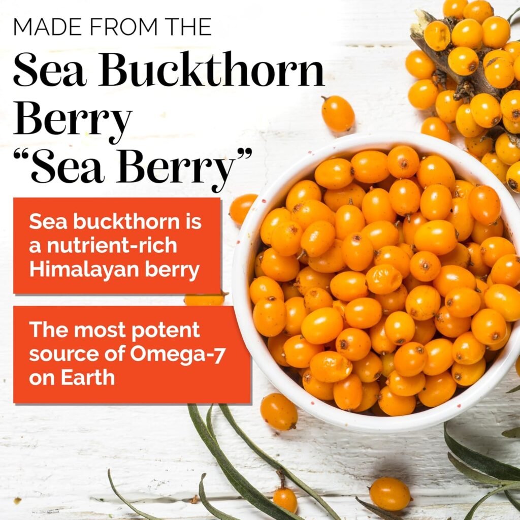 sibu Omega-7 Softgels, Premium Organic Himalayan Sea Buckthorn Oil